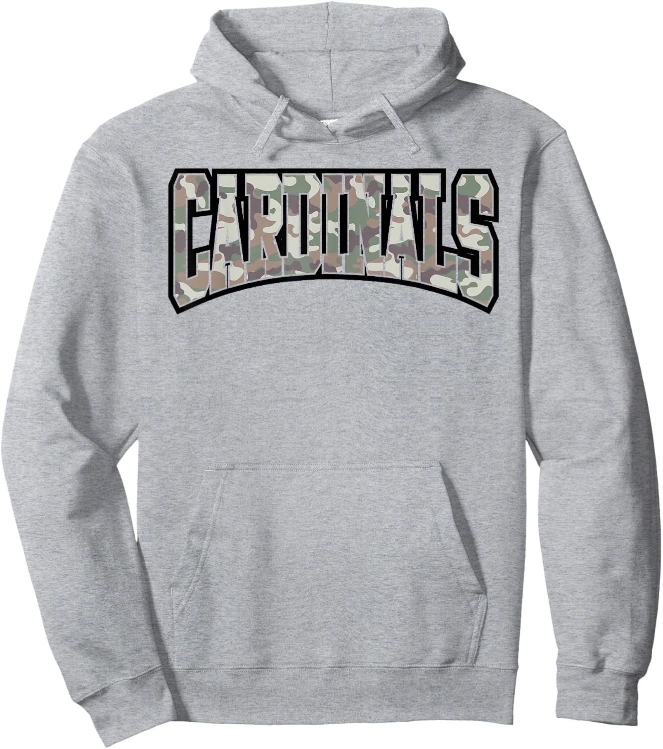 Cardinals Camouflage Word School Spirit Game Day Camo Hoodie - Hoodie | Ash