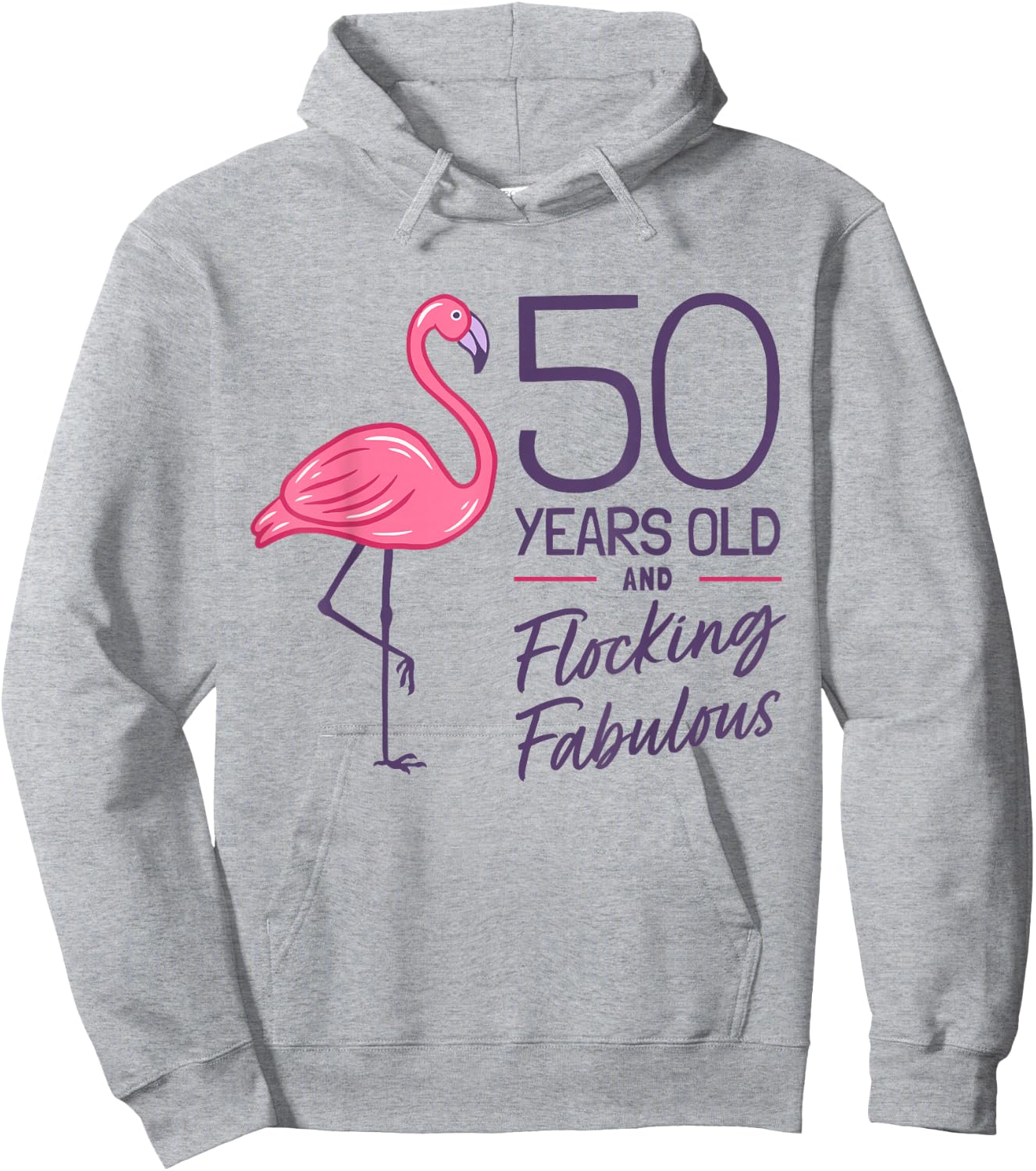 Flamingo Milestone 50 Years Flamingo 50th Birthday Hoodie - Hoodie | Ash