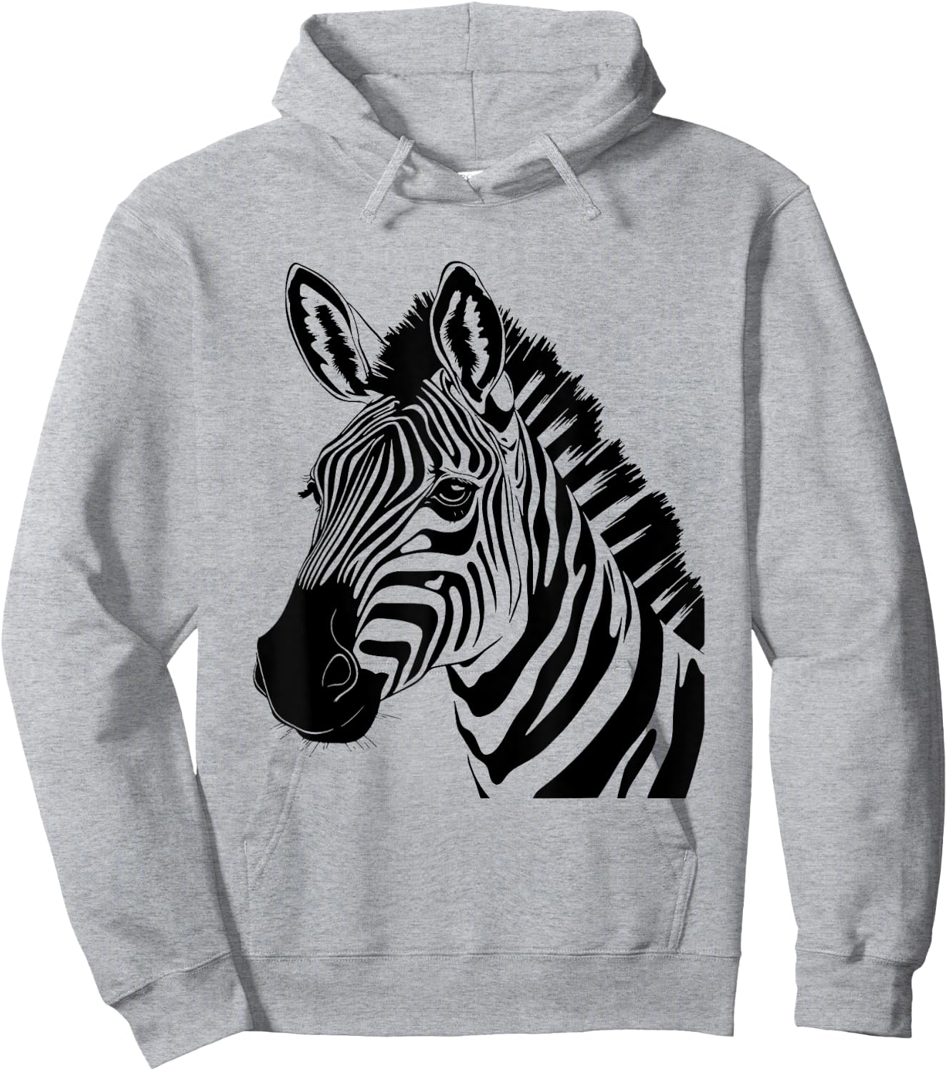 Zebra Head Graphic Hoodie - Hoodie | Ash