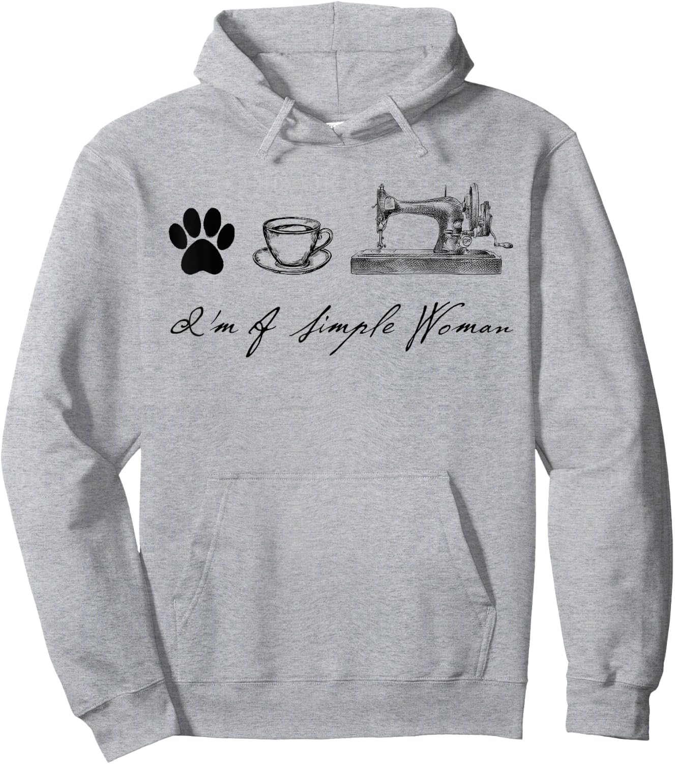 Sewer Sewing Quilter I'm a simple woman Dog Coffee Sewing Hoodie - Hoodie | Ash