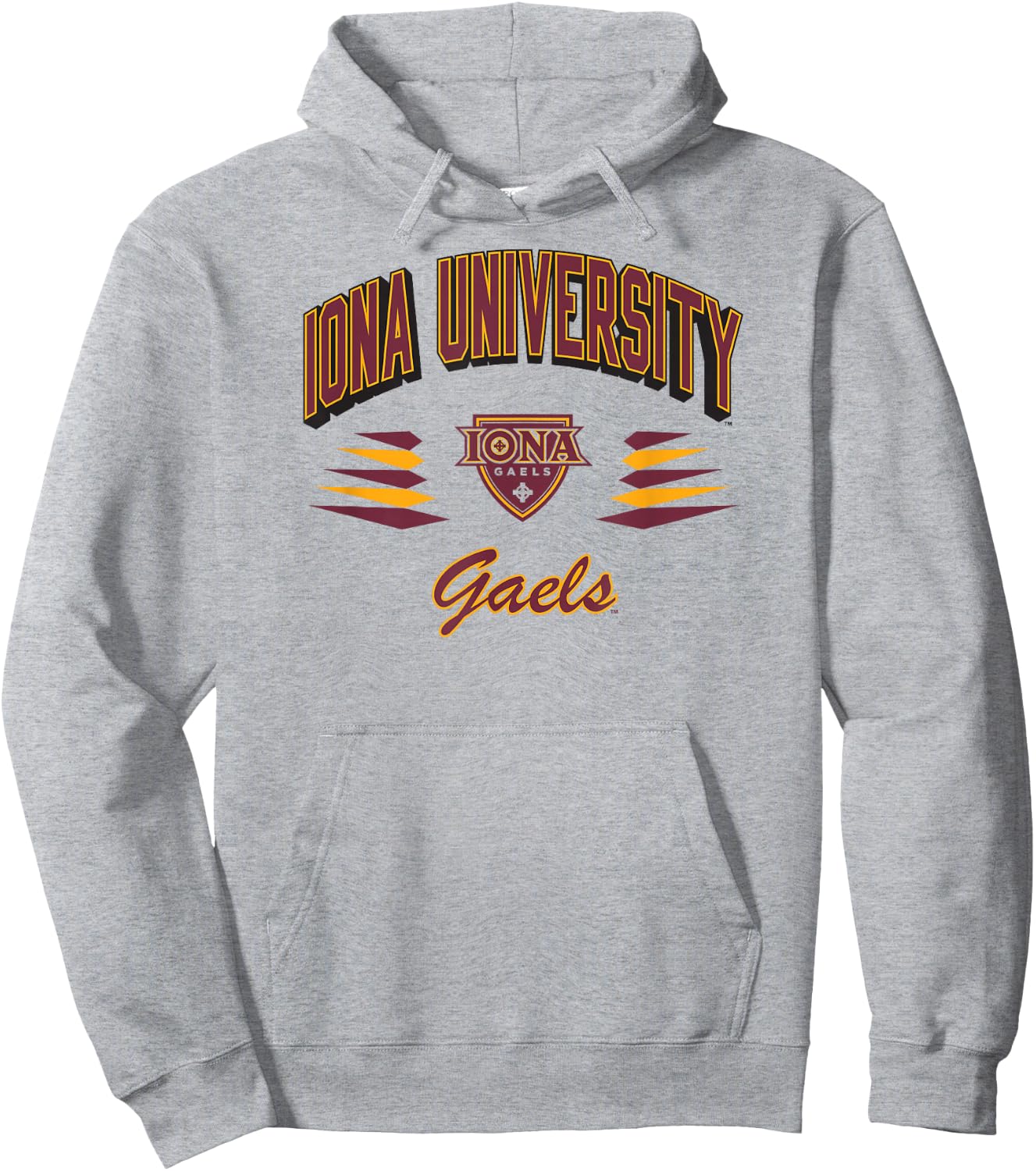 Iona Gaels Retro Diamond White Officially Licensed Hoodie - Hoodie | Ash