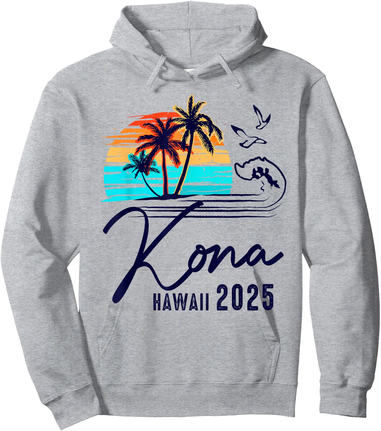 Kona Hawaii 2025 Summer Vacation Matching Family Group Hoodie - Hoodie | Ash
