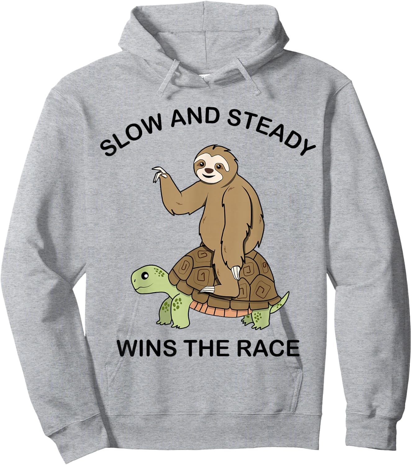 Sloth riding Turtle - slow and steady wins the race Hoodie - Hoodie | Ash