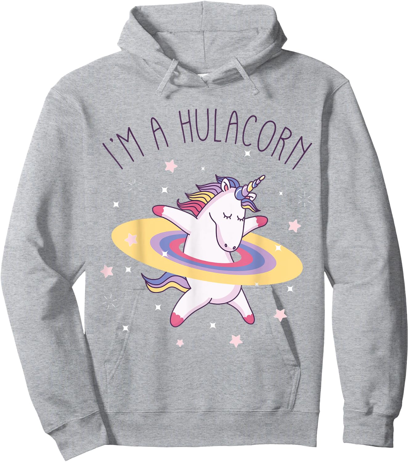 Unicorn Rainbow Hula Hoop I'm a Hulacorn Hoodie - Hoodie | Ash
