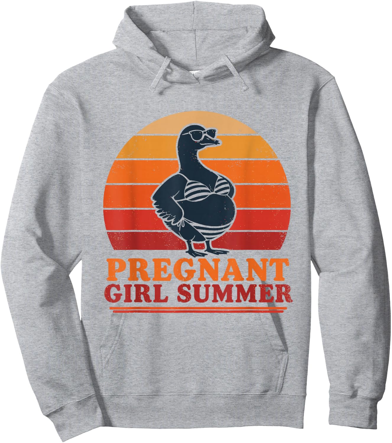 Pregnant Girl Summer Goose Bikini Retro Mama to Be Hoodie - Hoodie | Ash