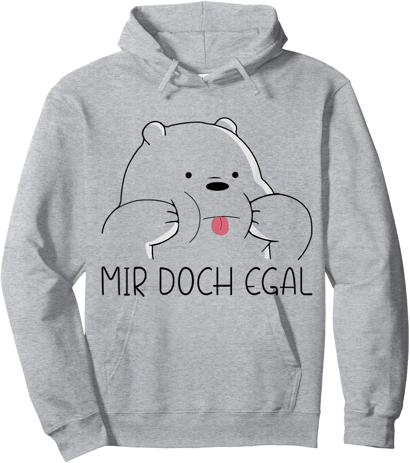 Mir doch egal Bär Funny Slogan Women's Men's , White Hoodie - Hoodie | Ash
