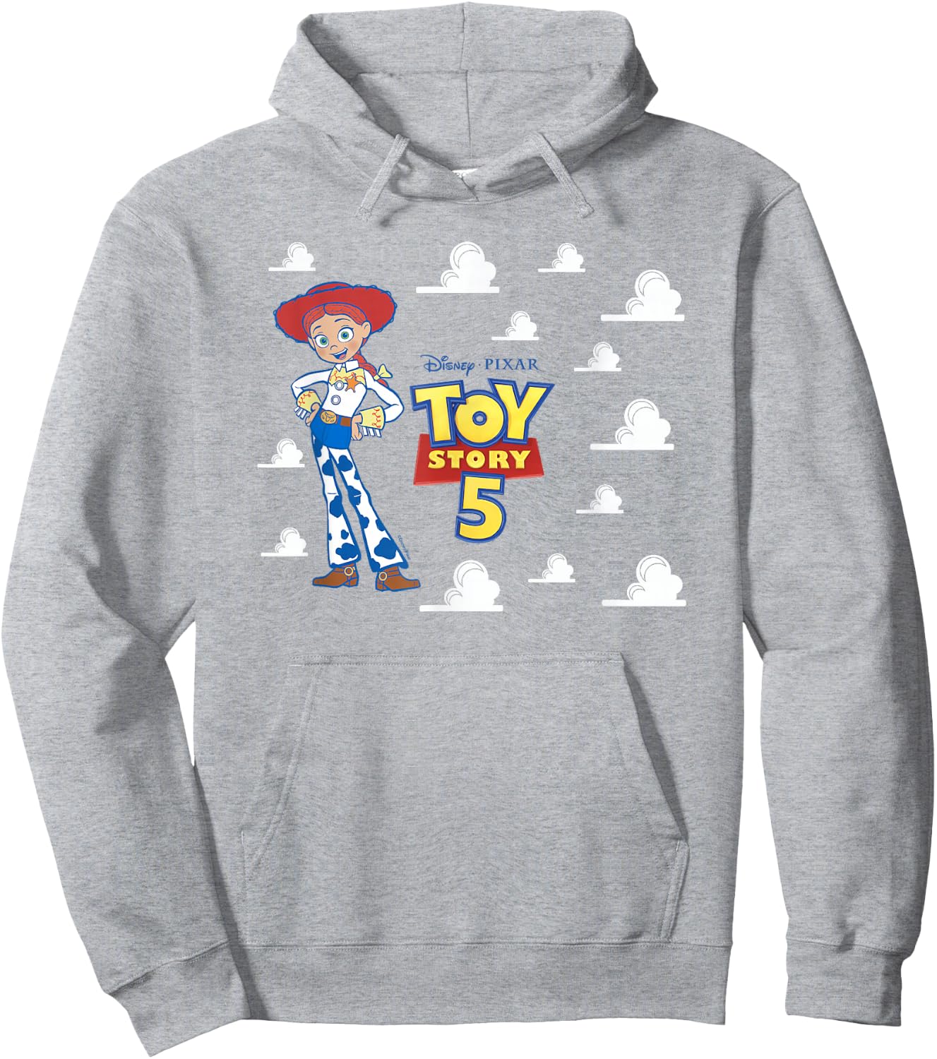Disney Pixar Toy Story 5 Jessie and Logo Poster with Clouds Hoodie - Hoodie | Ash