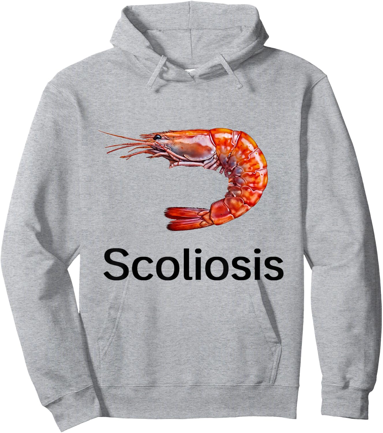 Funny Scoliosis Shrimp Hoodie - Hoodie | Ash