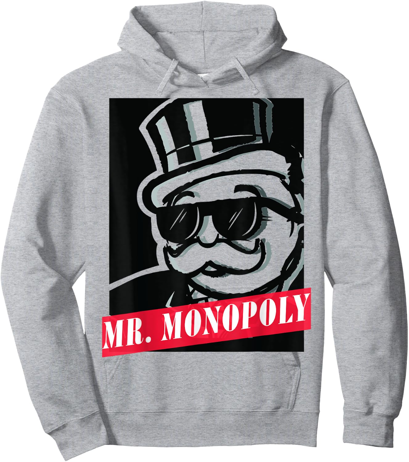 Monopoly Rich Uncle Pennybags Graphic Logo Poster Hoodie - Hoodie | Ash