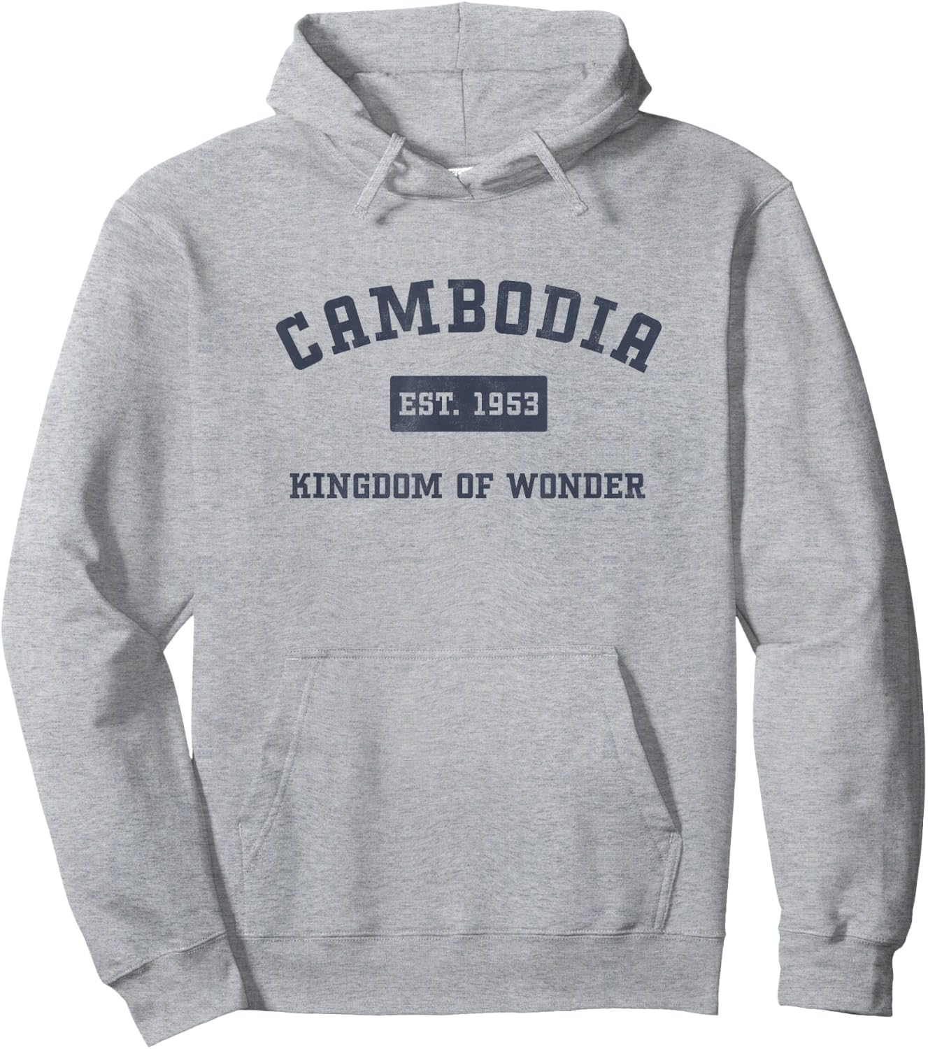 Varsity Script Khmer Kingdom of Wonder Cambodia Hoodie - Hoodie | Ash