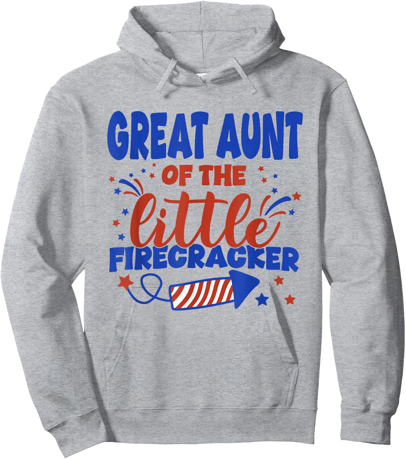 Great Aunt of The Little Firecracker Fourth of July Birthday Hoodie - Hoodie | Ash