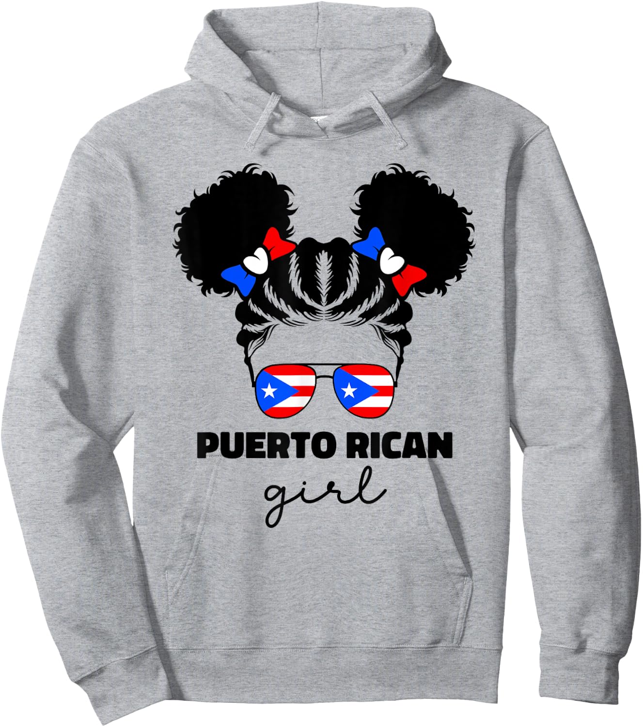 Puerto Rican Girl For Little Kids Girls Puerto Rico PR Flag Hoodie - Hoodie | Ash