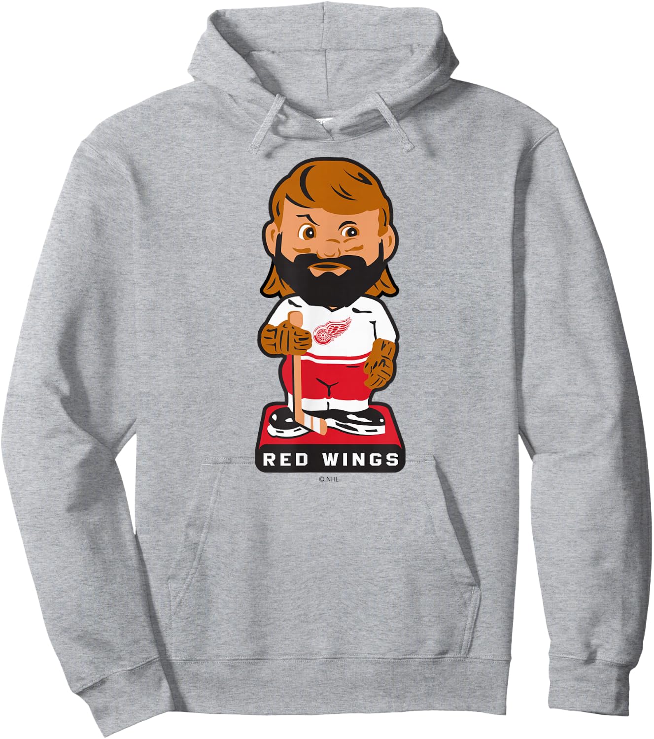 Detroit Red Wings Bobblehead Gray Officially Licensed Hoodie - Hoodie | Ash