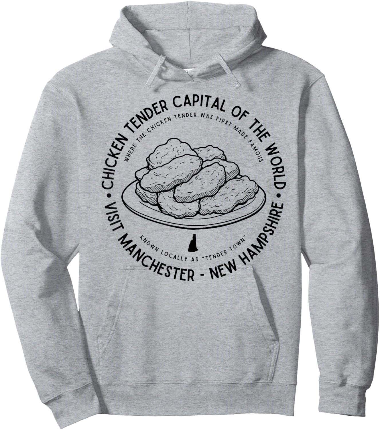 Chicken Tender Capital of the World - Manchester NH Foodie Hoodie - Hoodie | Ash