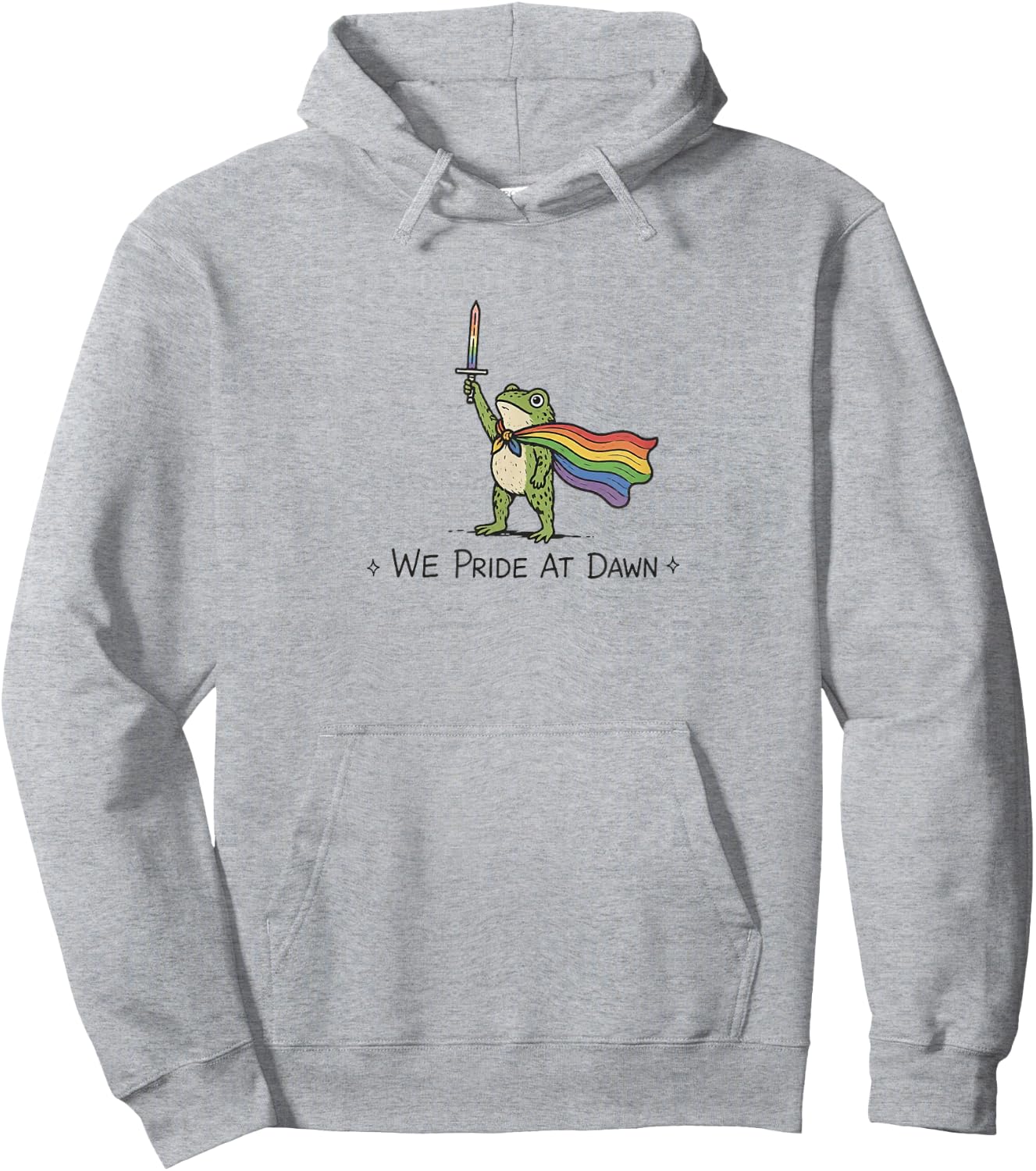 Funny LGBTQ Month We Pride At Dawn Frog Warrior Rainbow Hoodie - Hoodie | Ash