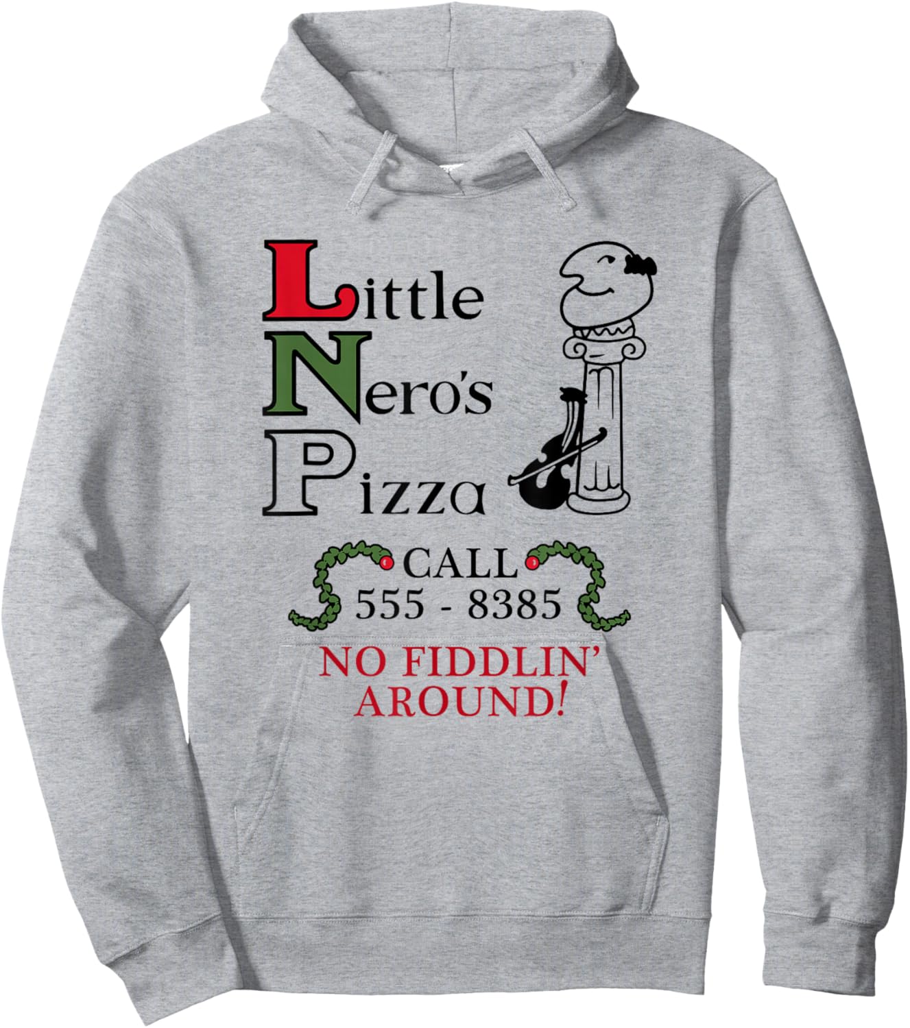 Wayward Little Nero's Pizza -Adults White Short Sleeve Classic Fit Small Hoodie - Hoodie | Ash
