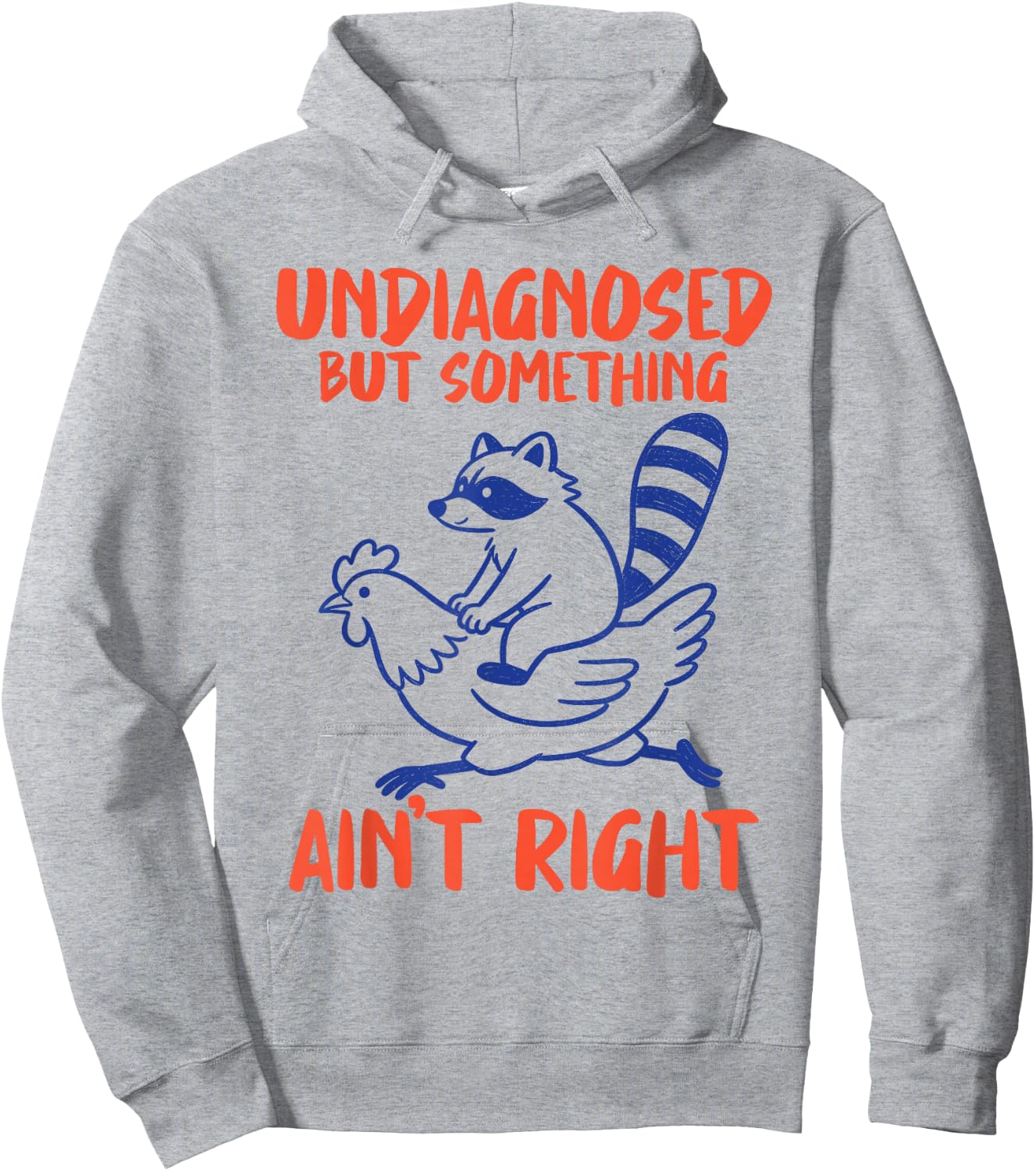 Undiagnosed But Something Aint Right Raccoon Chicken Meme Hoodie - Hoodie | Ash