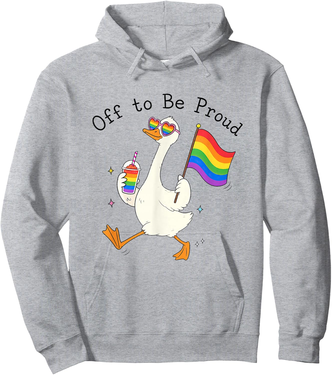 Off to Be-Proud Funny LGBTQ Silly-Goose Pride Month Rainbow Hoodie - Hoodie | Ash