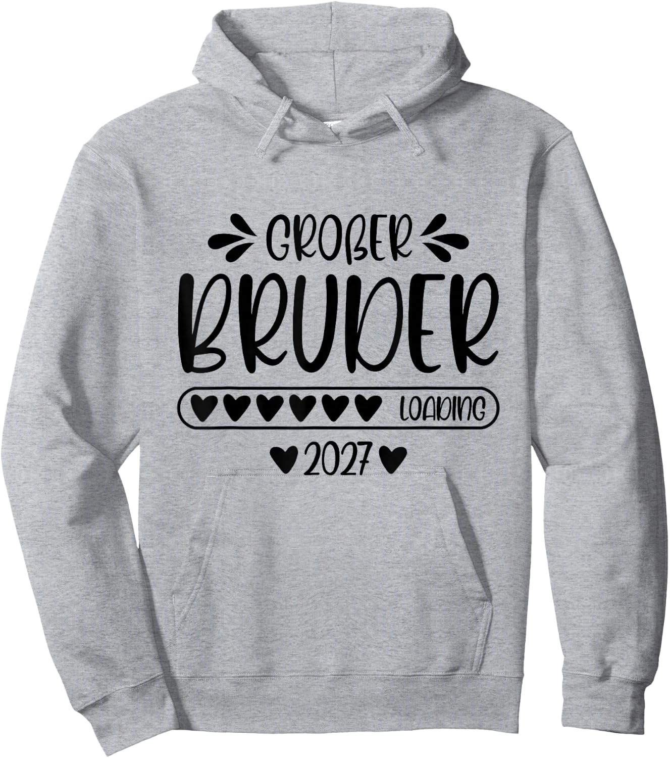 Großer Bruder 2027 Loading Schwangerschaft verkünden Kinder Hoodie - Hoodie | Ash
