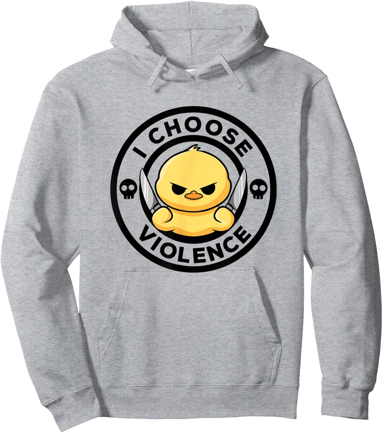I Choose Violence Today Duck Irony And Sarcasm Funny Duck Hoodie - Hoodie | Ash