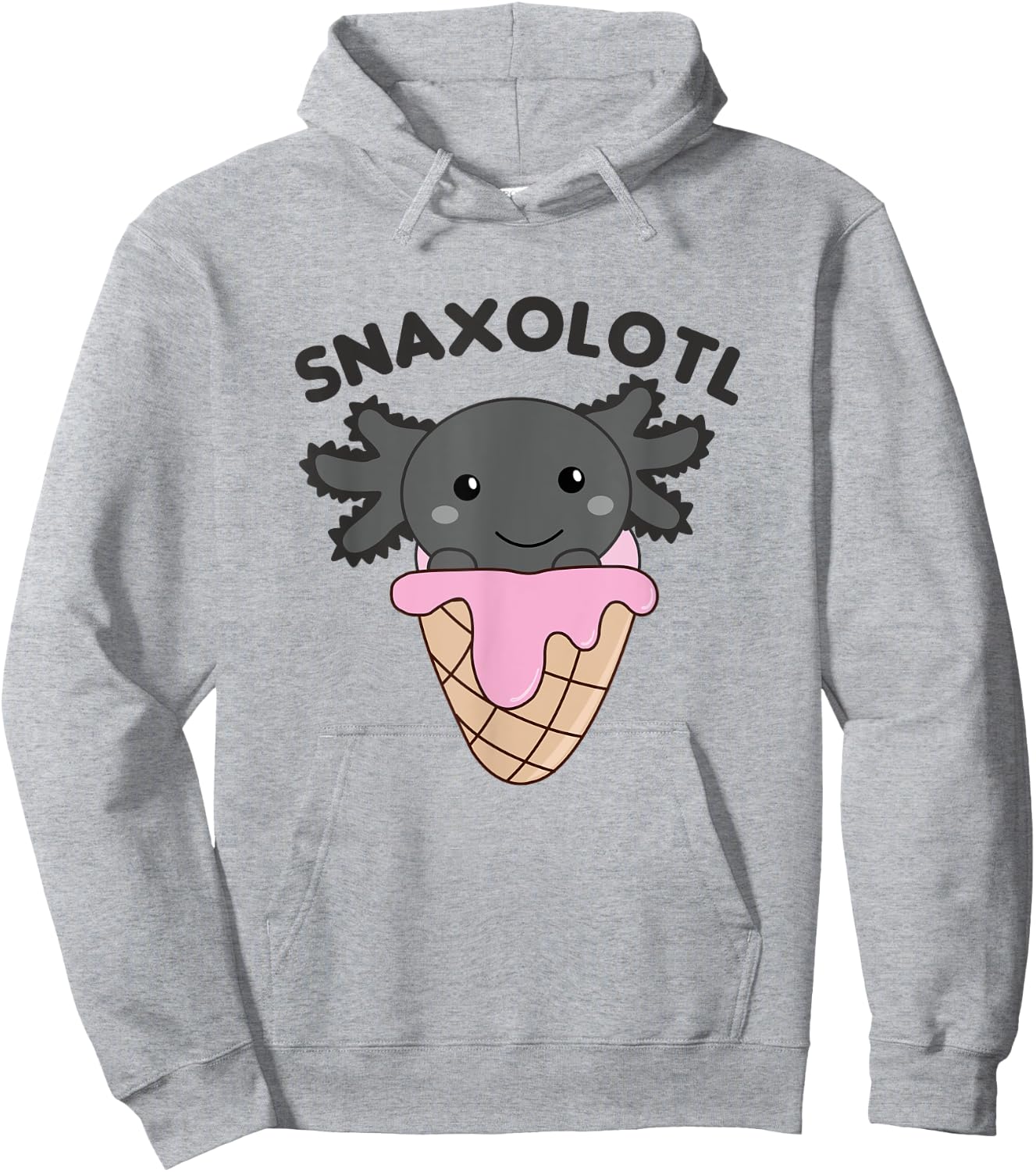 Snacks Pun Snaxolotl Ice Cream Axolotl Men Women Kids Hoodie - Hoodie | Ash