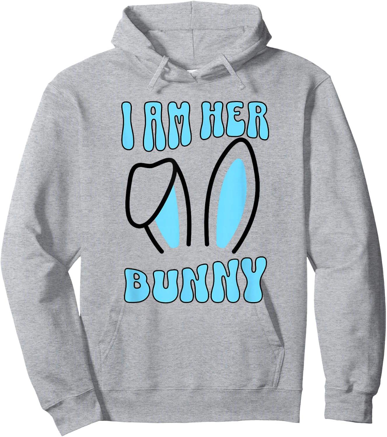 Men's Matching Couple Easter Husband, I Am Her Bunny Hoodie - Hoodie | Ash