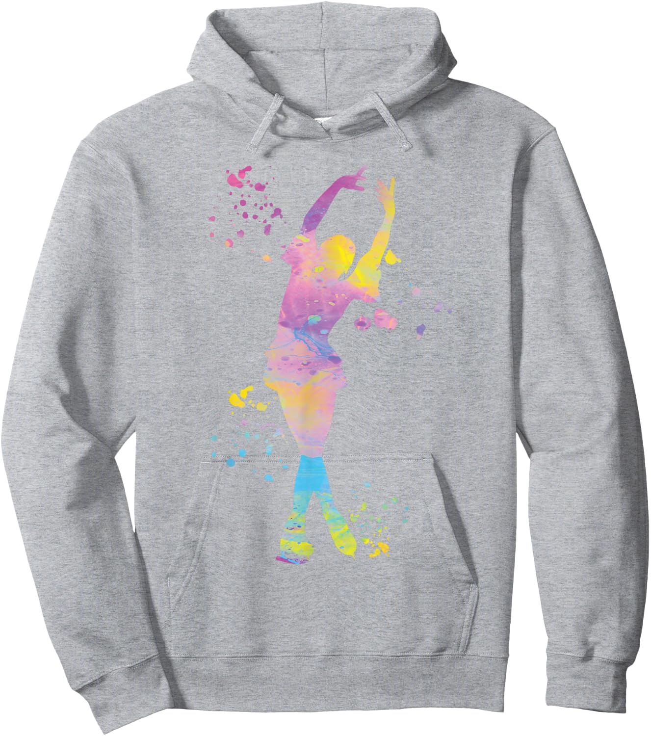 Ice Skater Colorful Figure Skating for Girls , white, S Hoodie - Hoodie | Ash