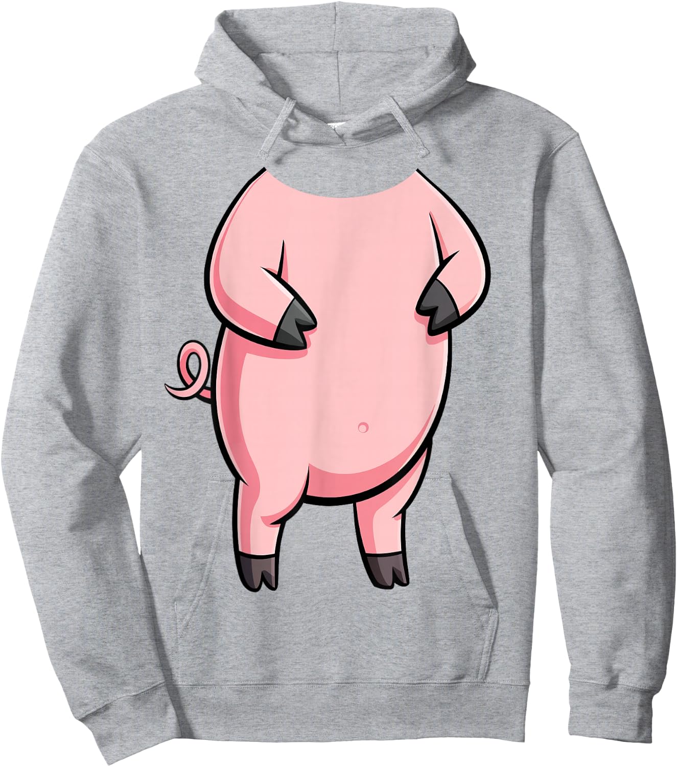 Schweine-Shirt für Erwachsene, Kinder, Herren, Damen, Rosa, Body Pig Kostüm Hoodie - Hoodie | Ash