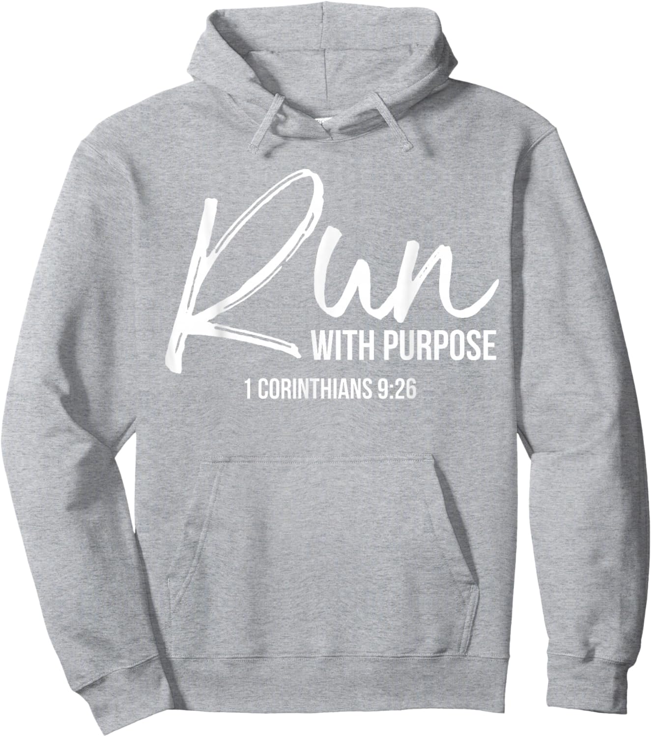 Run With Purpose Shirt 1 Corinthians 9:26 Christian Running XL Orange Hoodie - Hoodie | Ash