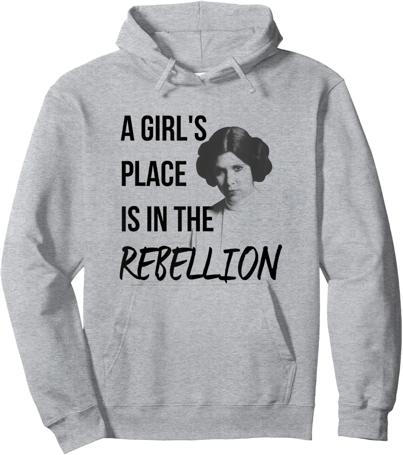 Star Wars Classic A Girl's Place Is In The Rebellion Leia Hoodie - Hoodie | Ash