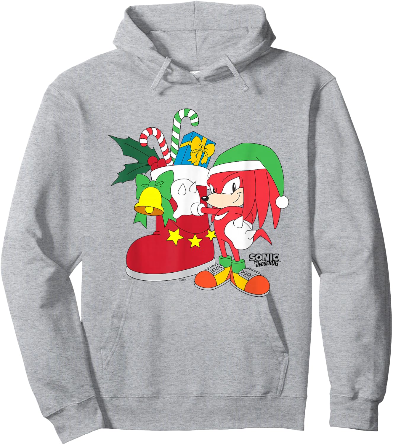 Sonic The Hedgehog Christmas Knuckles The Echidna Presents Hoodie - Hoodie | Ash