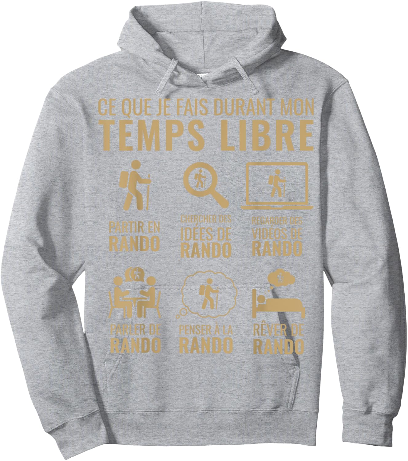Funny Christmas Gift Mountain Hiking Free Time Hiking Hoodie - Hoodie | Ash
