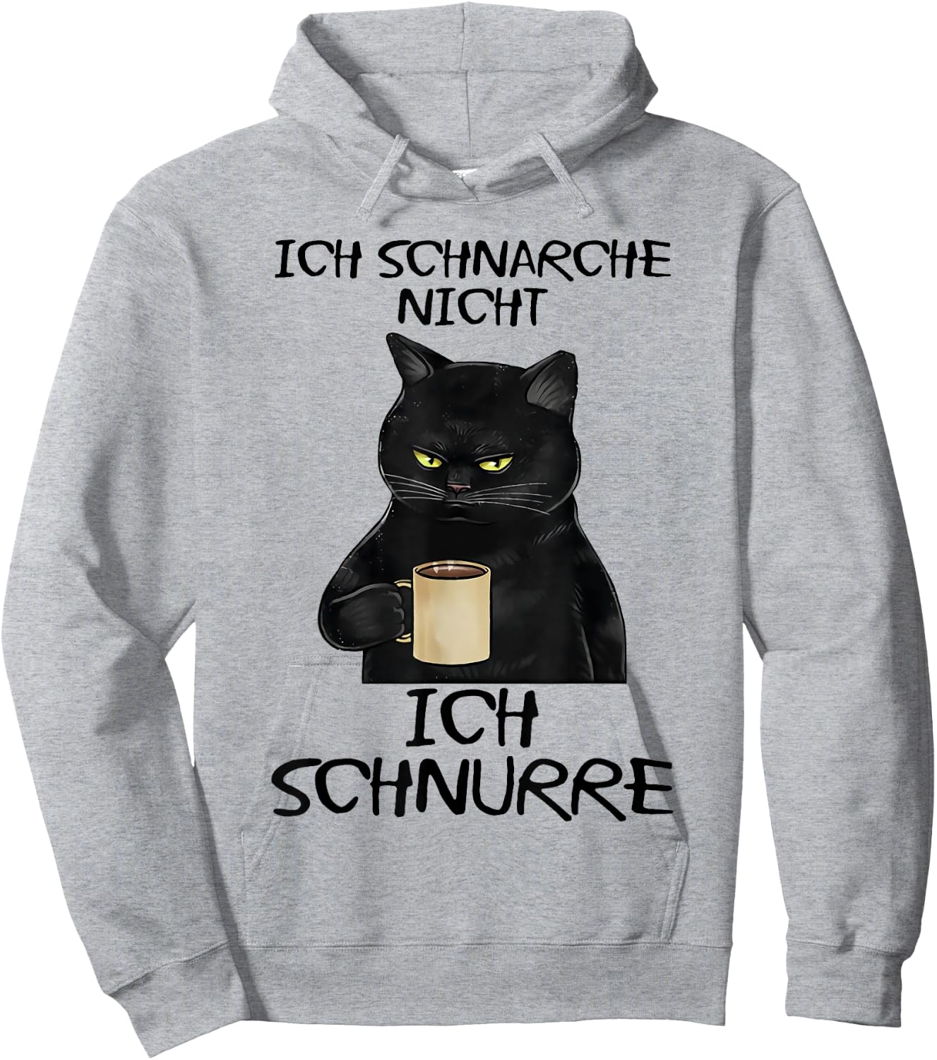 Women's with German Text "Kat Ich Schnnarche Nicht Ich Purre, gray Hoodie - Hoodie | Ash