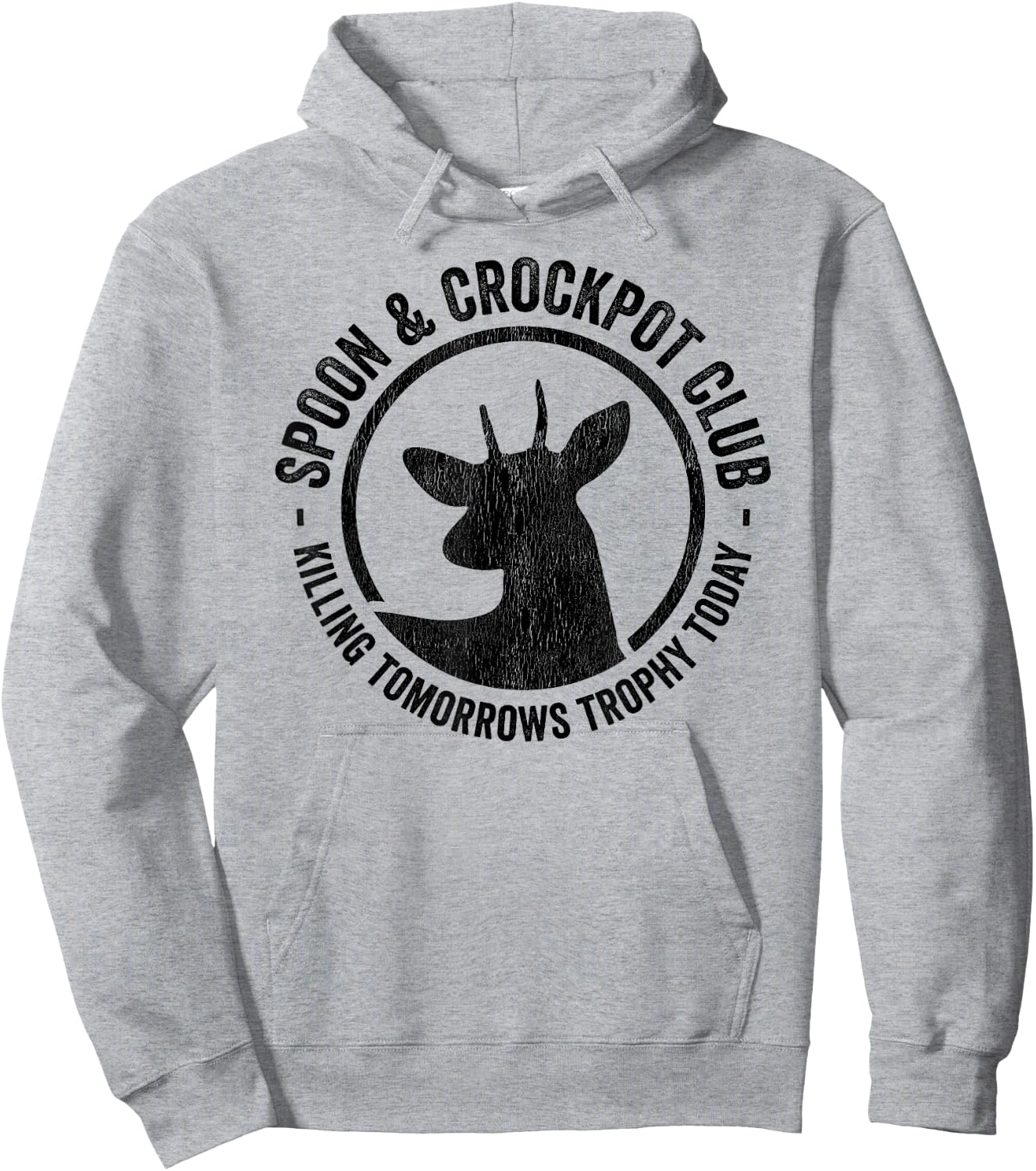 Spoon And Crockpot Club Funny Deer Hunter Hunting Joke Gift Hoodie - Hoodie | Ash