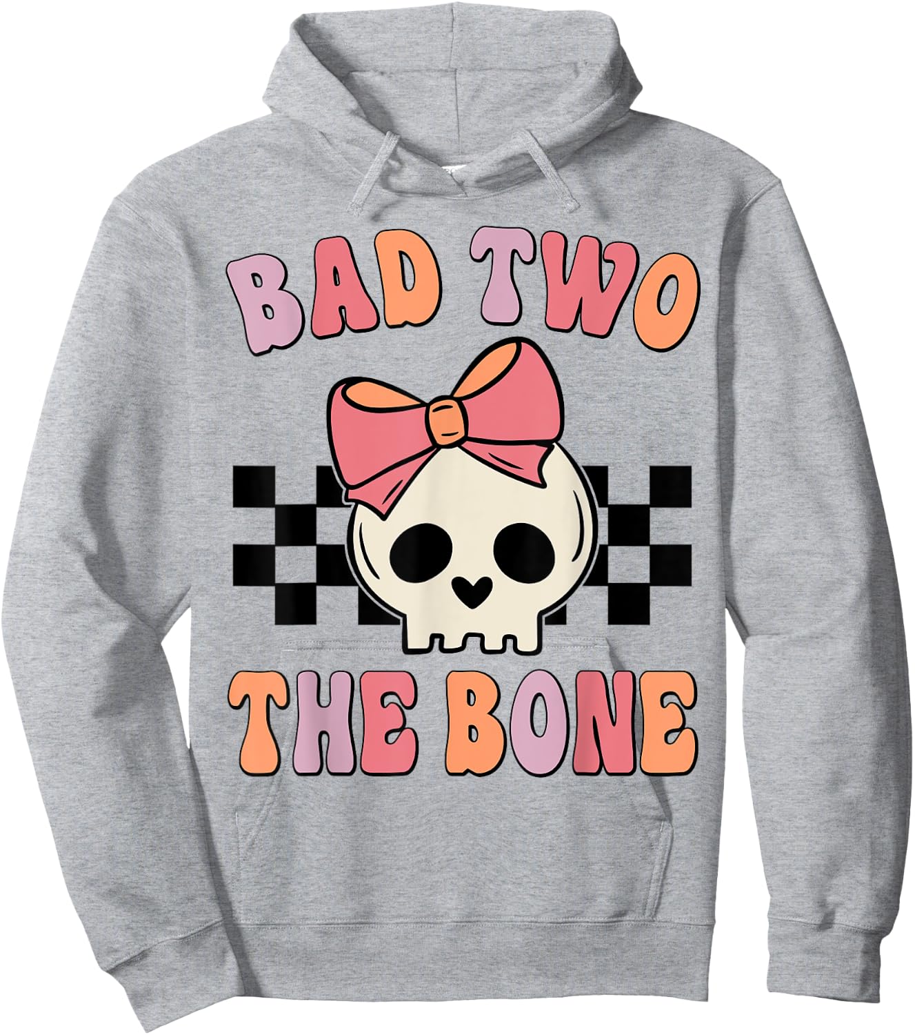 Bad Two the Bone Birthday 2 Years Old Birthday Kid Girl Hoodie - Hoodie | Ash