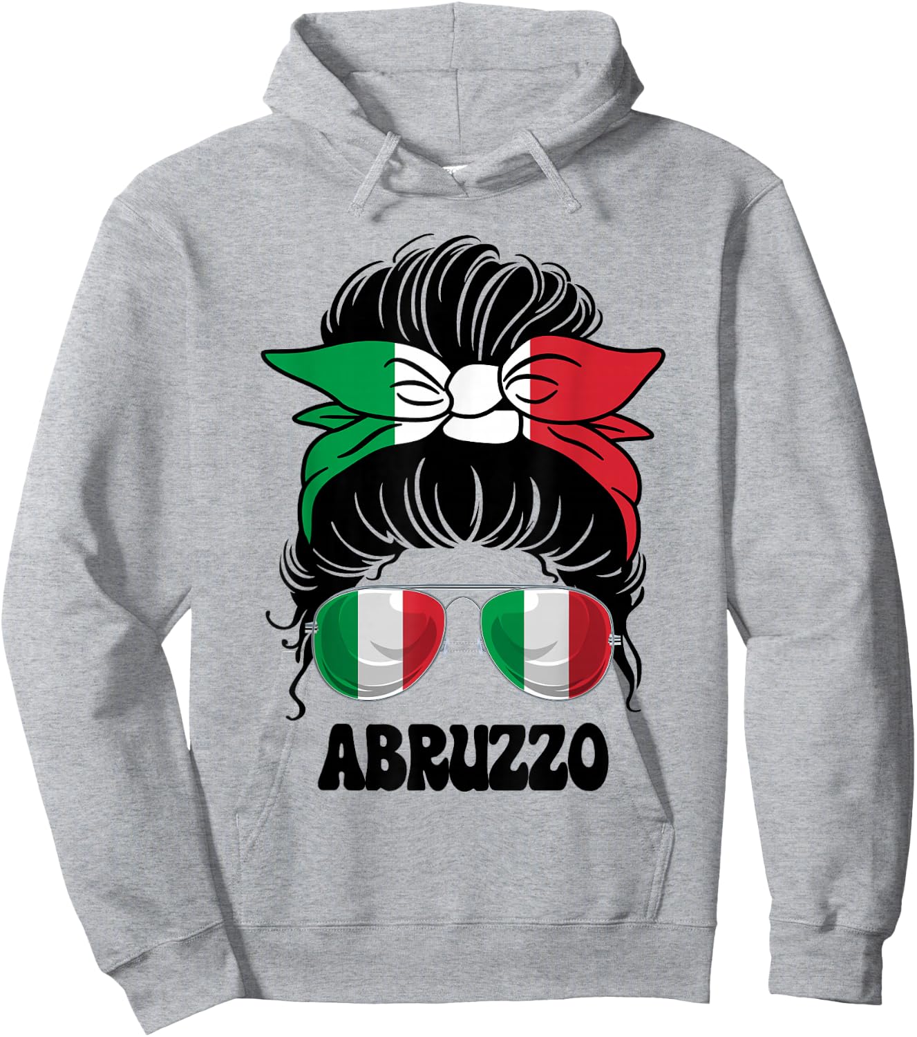 Abruzzo Italy Italian Girl Messy Hair Italy Pride Patriotic Hoodie - Hoodie | Ash