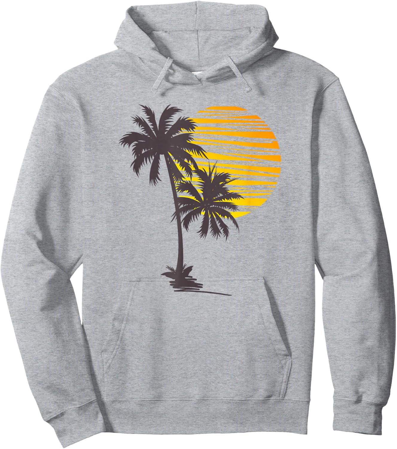 Sonnenuntergang Strand Palme Cool Sommer Urlaub Geschenk Hoodie - Hoodie | Ash