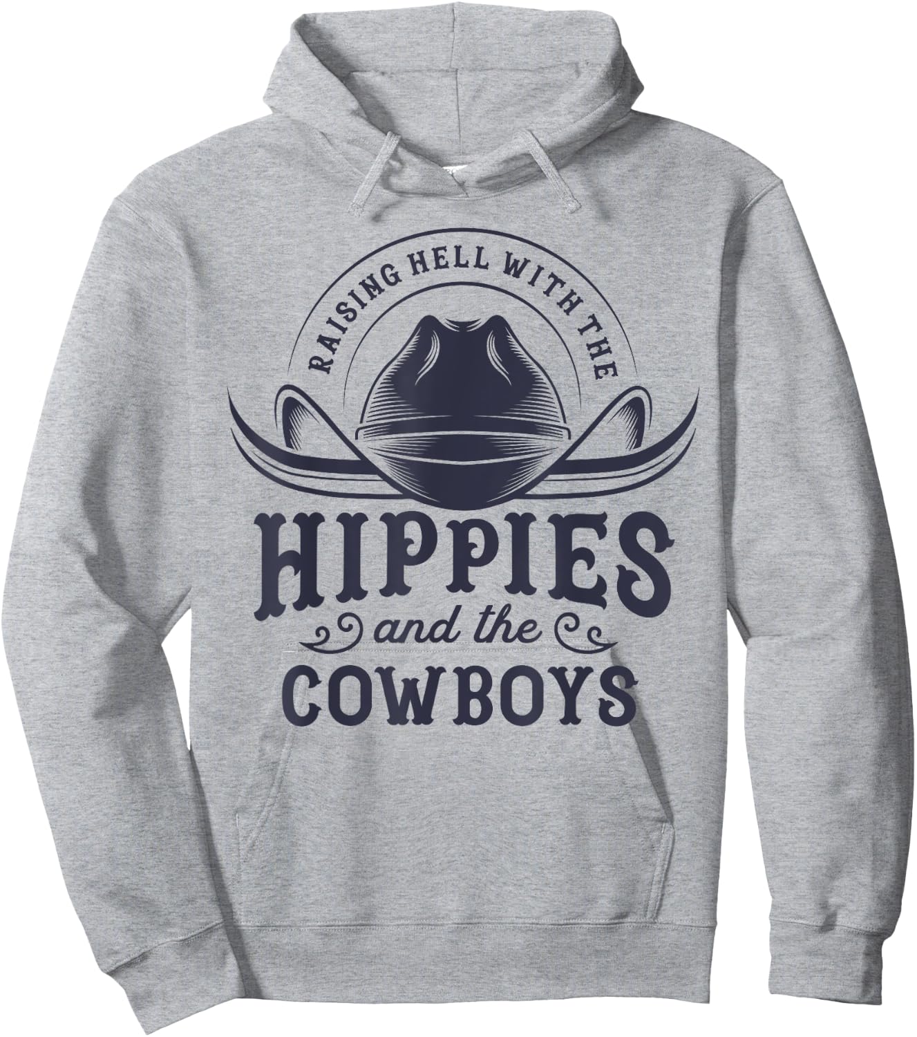 Hippies And Cowboys Cowgirls Retro 70s Western Country Rodeo Hoodie - Hoodie | Ash