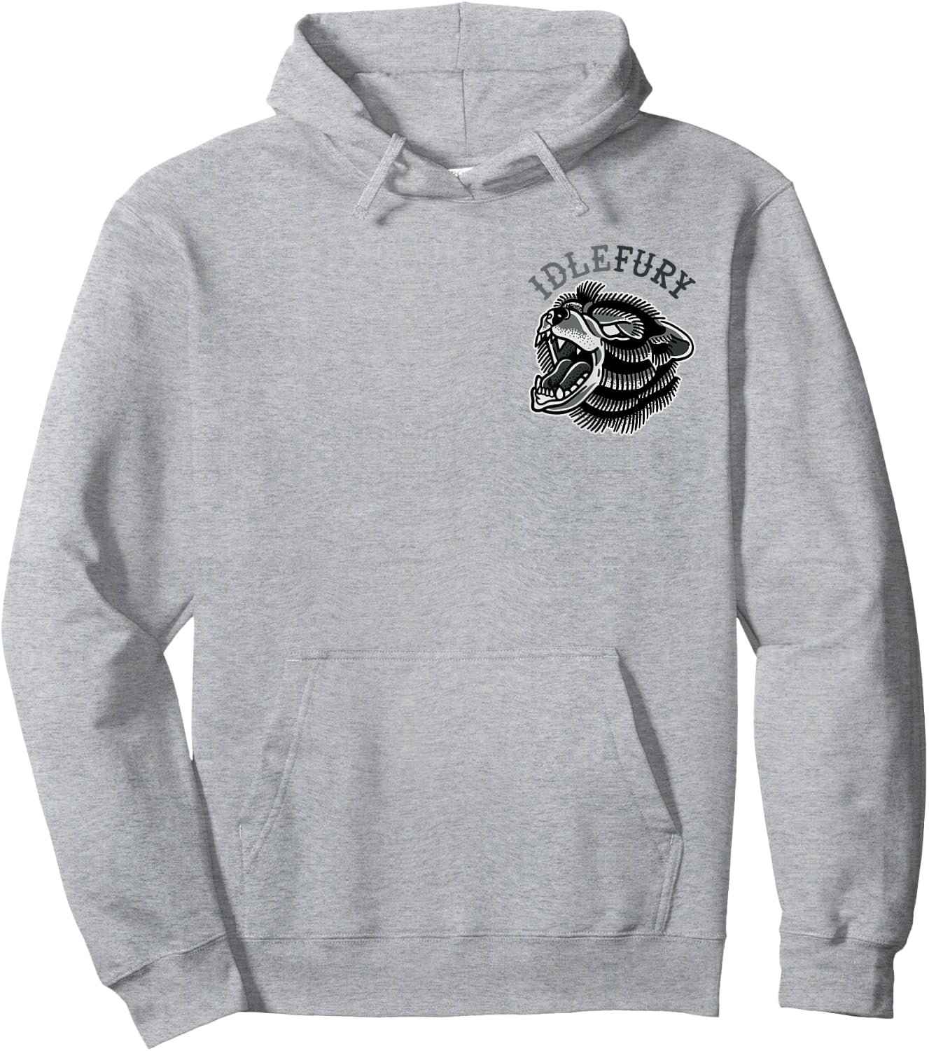 VIEW BACK PRINT Idle Fury Ash Bear Tattoo Art Streetwear Hoodie - Hoodie | Ash