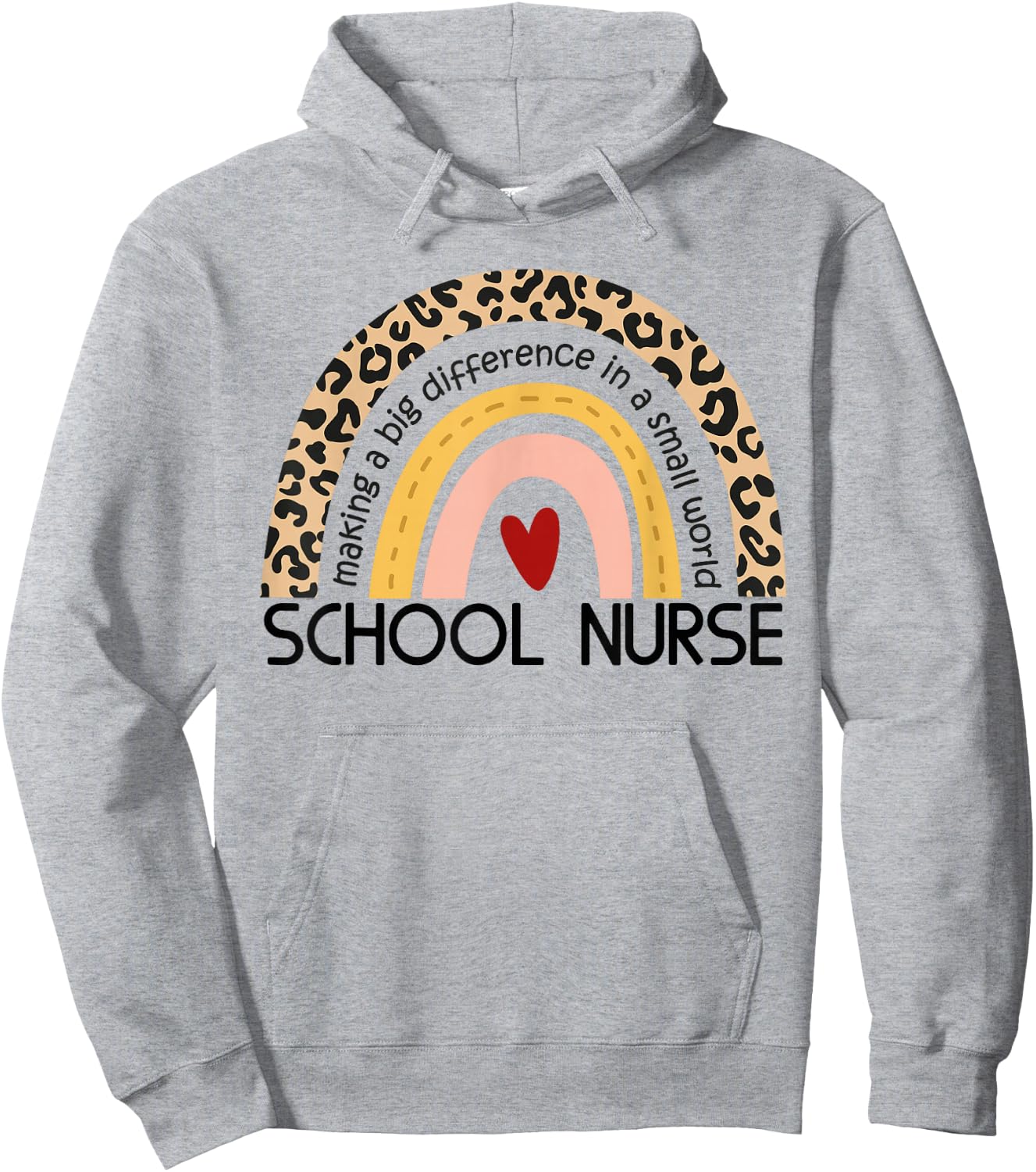 Cute Rainbow leopard print School Nurse Appreciation nursing Hoodie - Hoodie | Ash