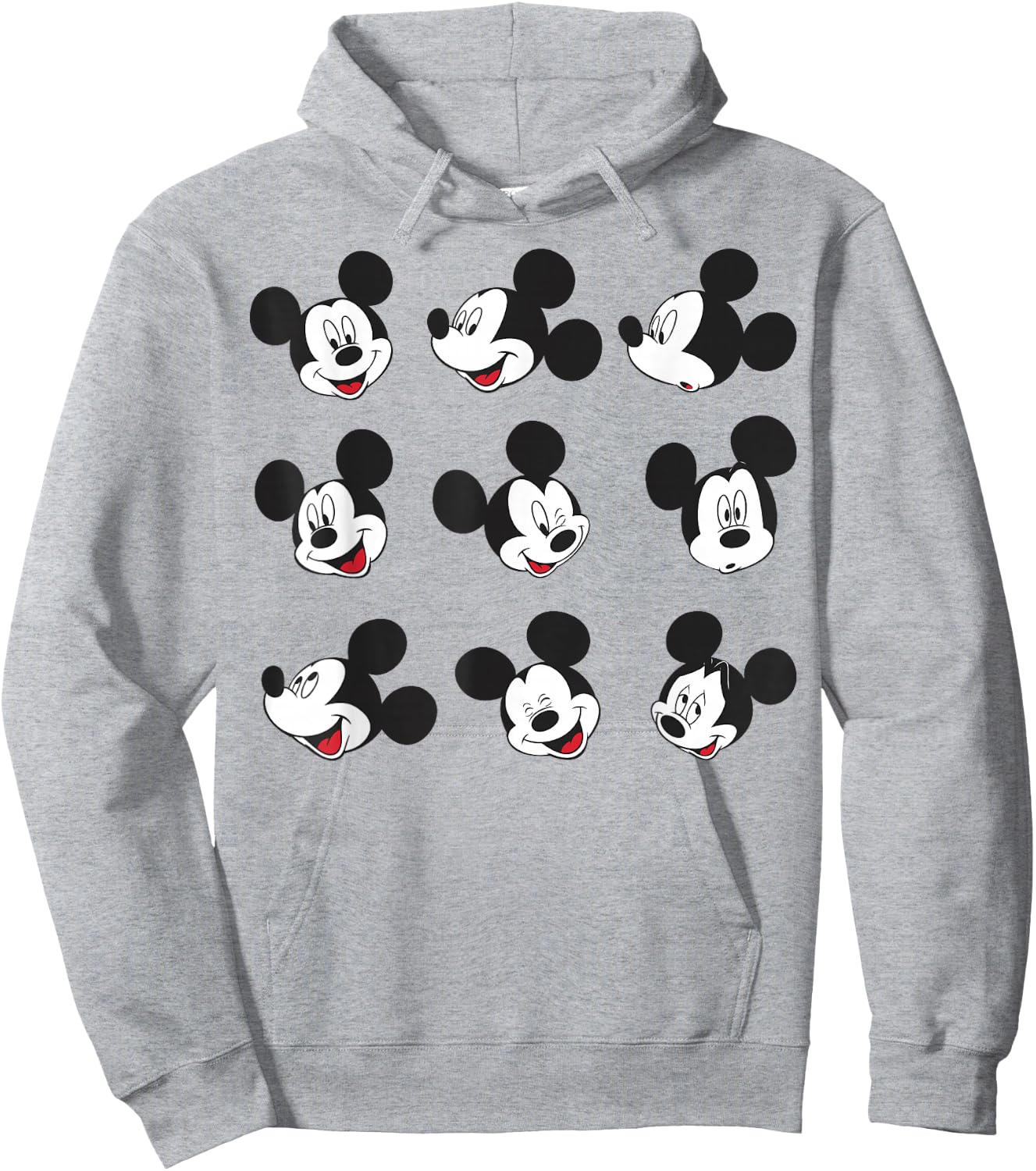 Disney Mickey And Friends Mickey Mouse Faces Grid Hoodie - Hoodie | Ash