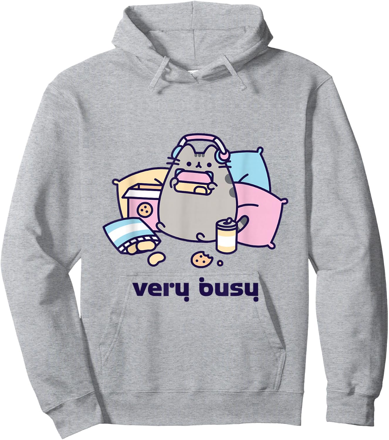 Pusheen Very Busy Gaming Hoodie - Hoodie | Ash