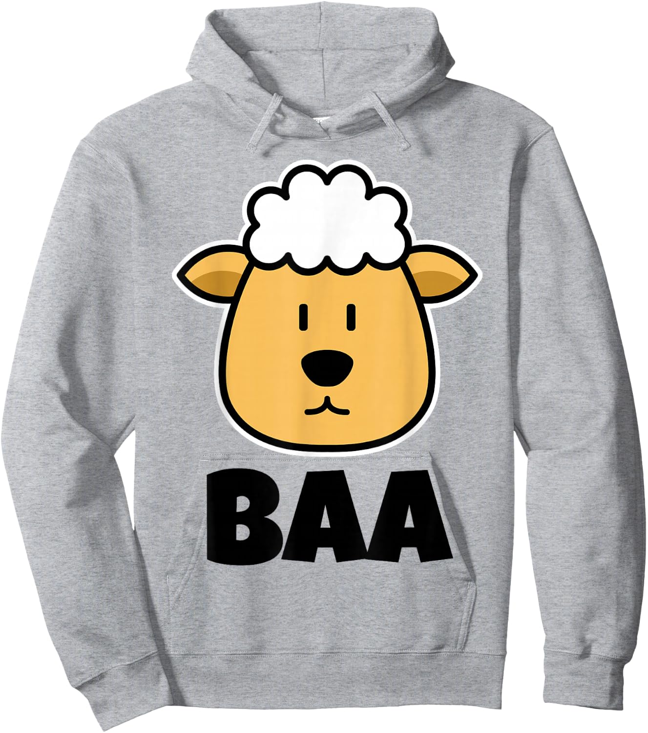 BAA Cute Childrens Sheep Stuff for Kids | Cartoon Sheep Face Hoodie - Hoodie | Ash