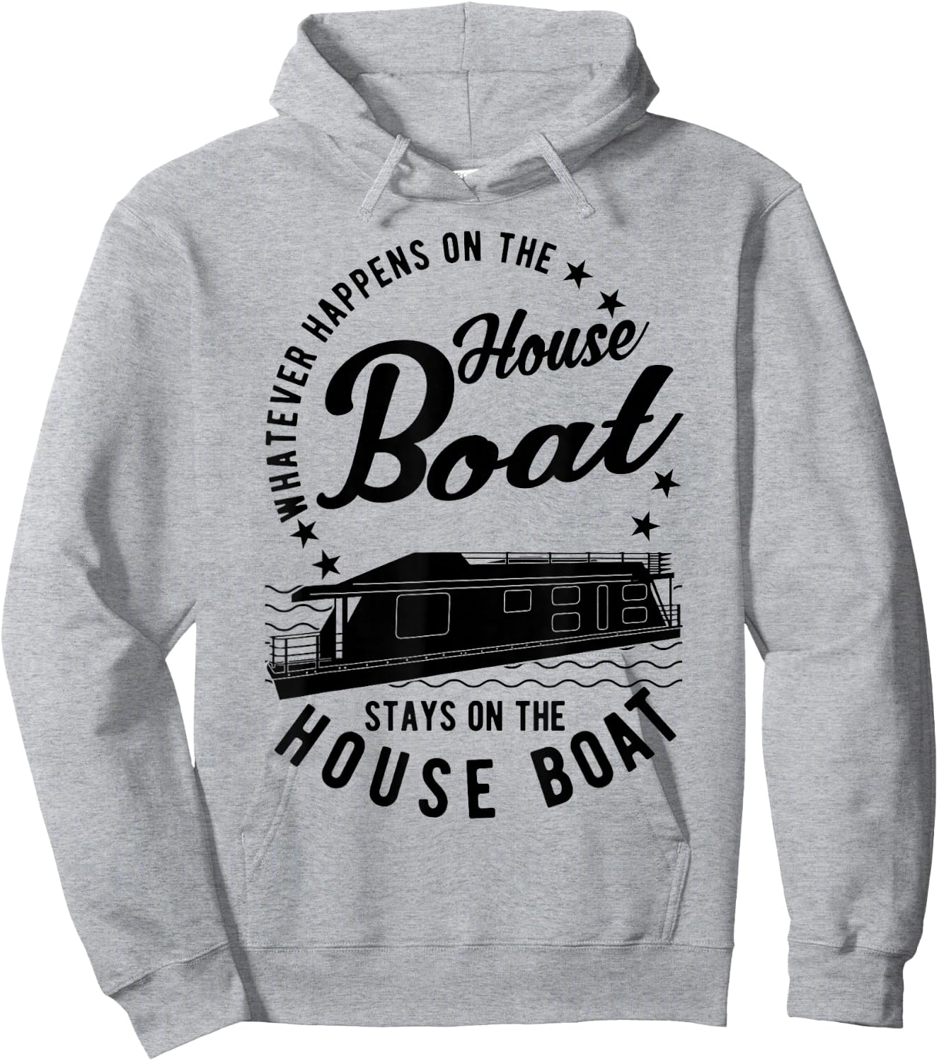 Houseboat with German Text "Was auch immer auf dem Hausboat" (Was auch immer, gray, s Hoodie - Hoodie | Ash