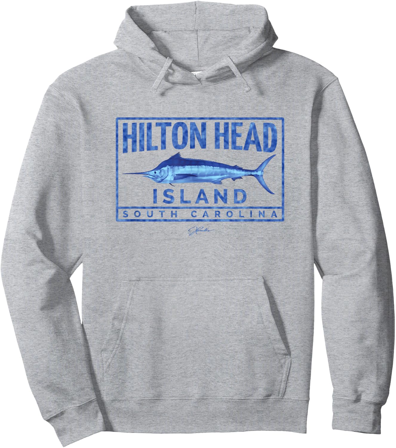 JCombs: Hilton Head Island, SC, Blue Marlin Hoodie - Hoodie | Ash