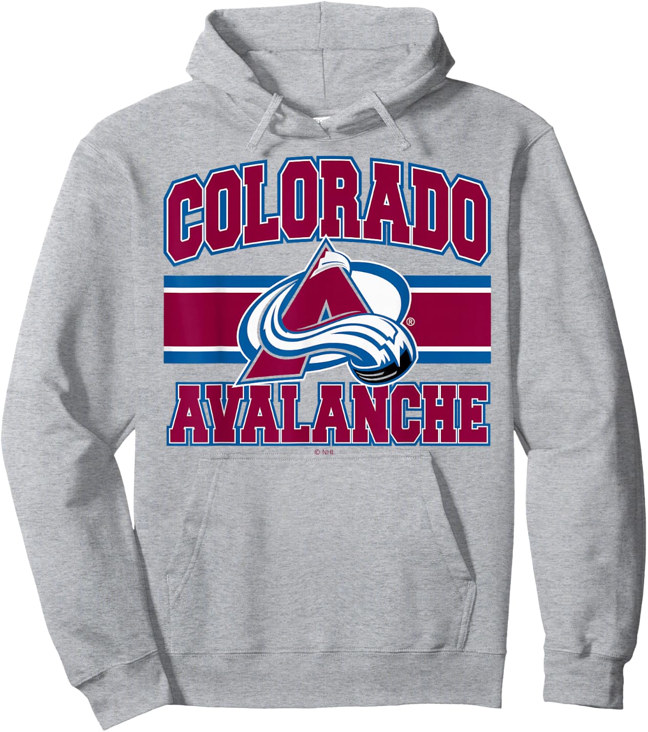 Colorado Avalanche Stripe Heather Gray Officially Licensed Hoodie - Hoodie | Ash