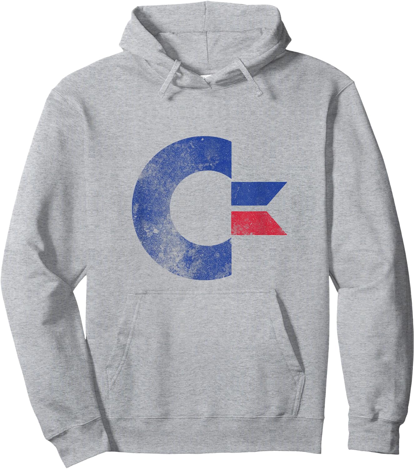 COMMODORE - C64 - Uppercase Letter Stone Washed Grunge Effect , gray, s Hoodie - Hoodie | Ash