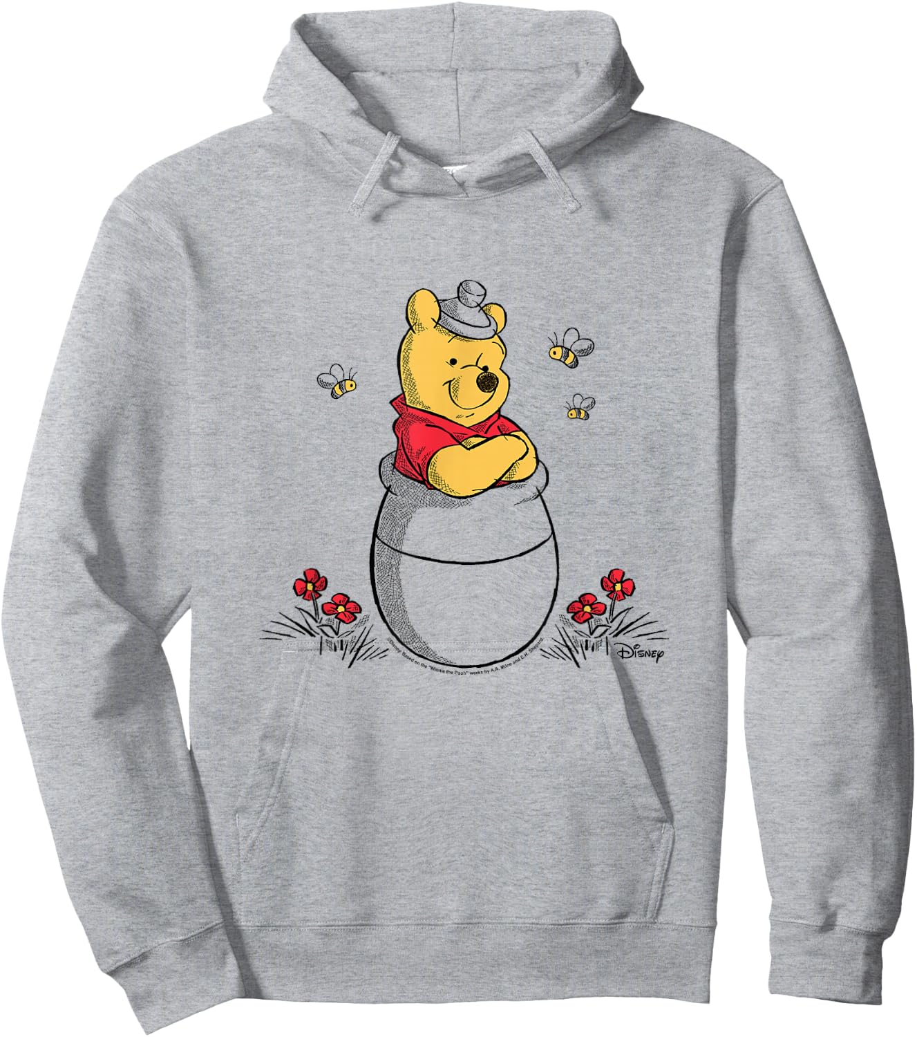 Winnie the Pooh - Pooh Honey Pot Bees Hoodie - Hoodie | Ash