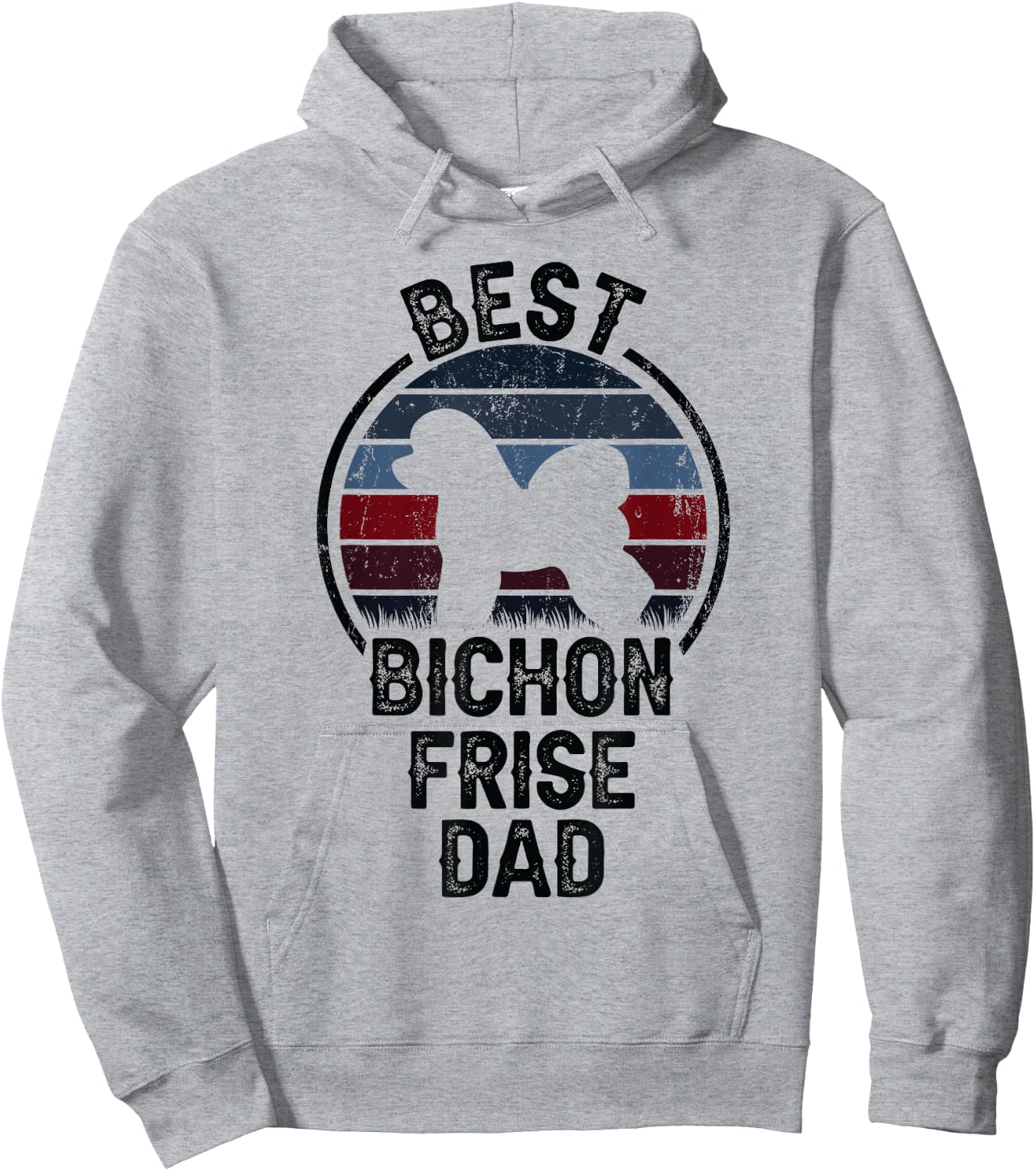 Best Dog Father Dad - Vintage Bichon Frise Men Women Hoodie - Hoodie | Ash