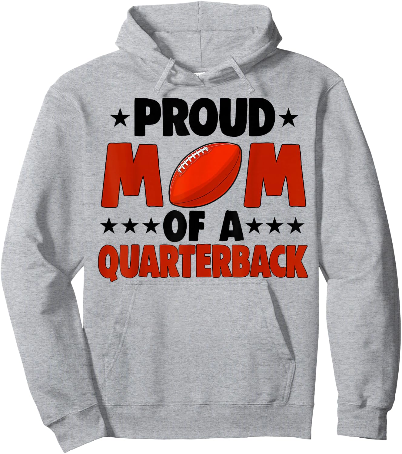 Proud Mom Of A Quarterback Funny Women Football Player Love Hoodie - Hoodie | Ash